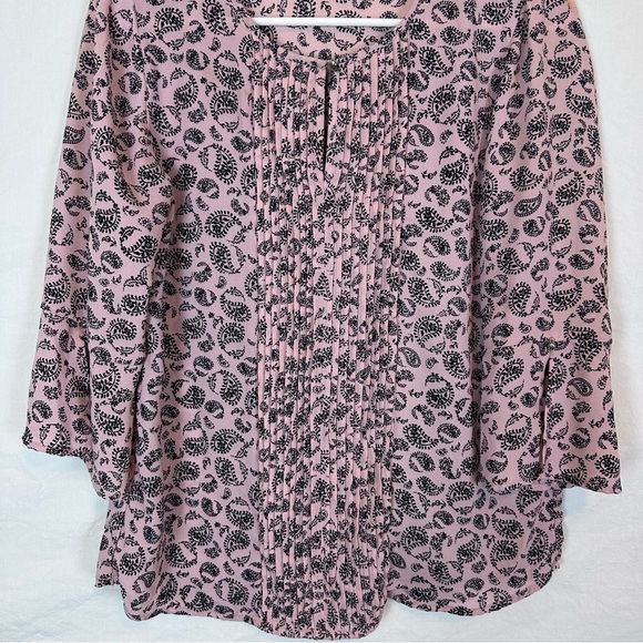 Roz and Ali Pink Patterned Blouse with Mid Length Sleeves - Picture 3 of 8